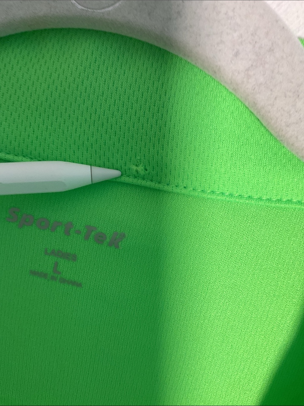 Sport-Tek Lime Micropique Sport Wick Open Placket Polo Shirt Size L Ladies - Picture 8 of 8
